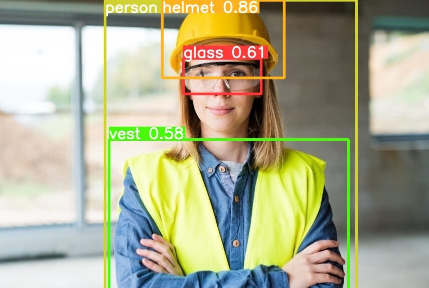 ai camera is detecting a person ppe
