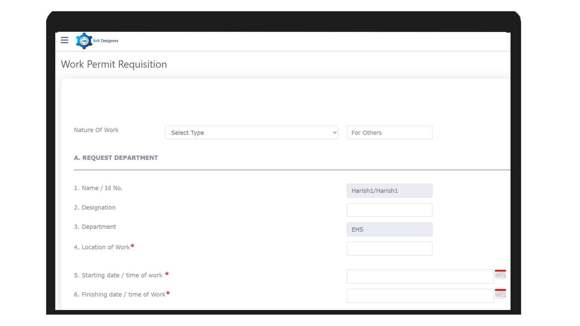 Work Permit Requisition