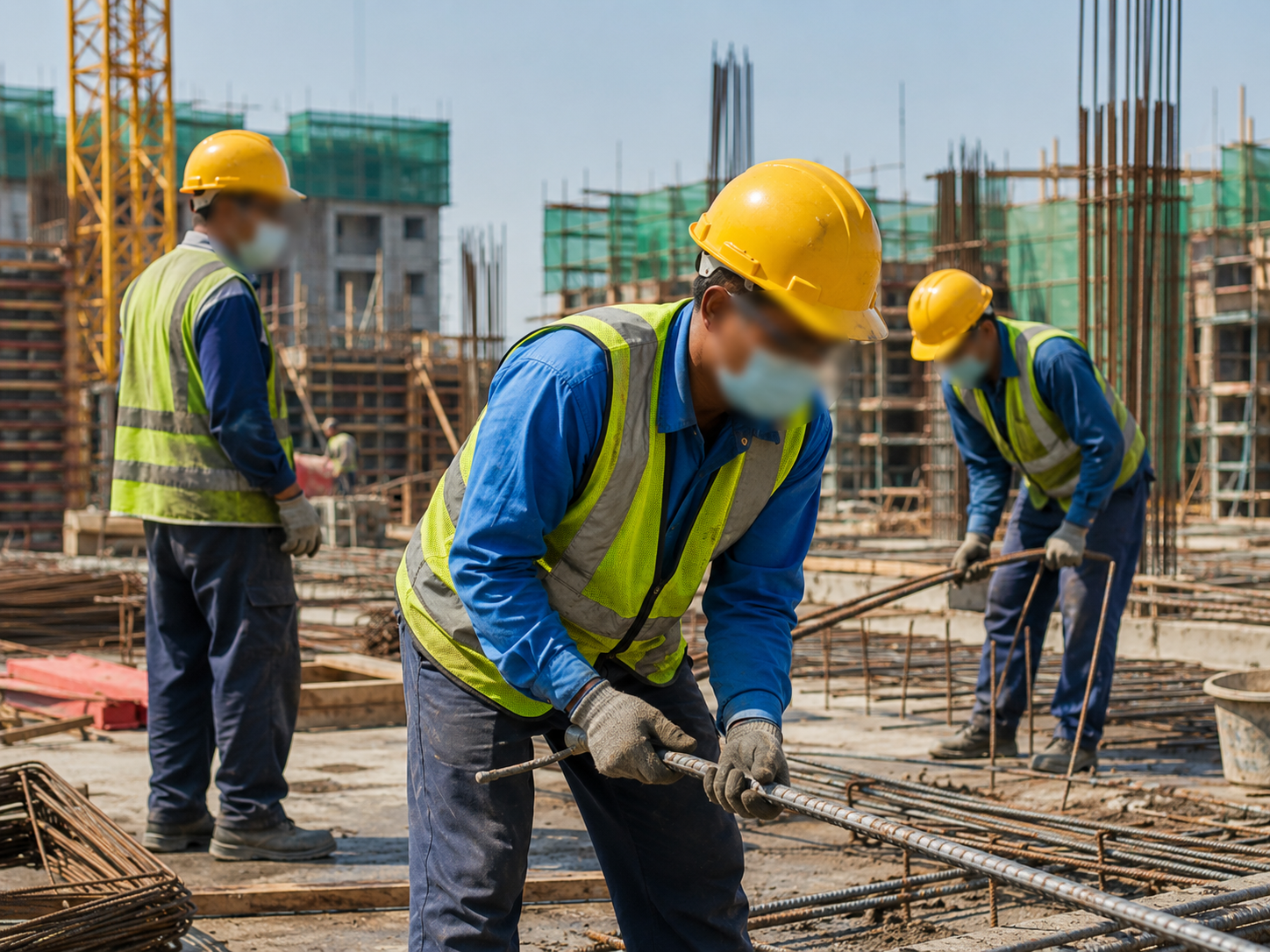 Construction site workers monitored for PPE compliance