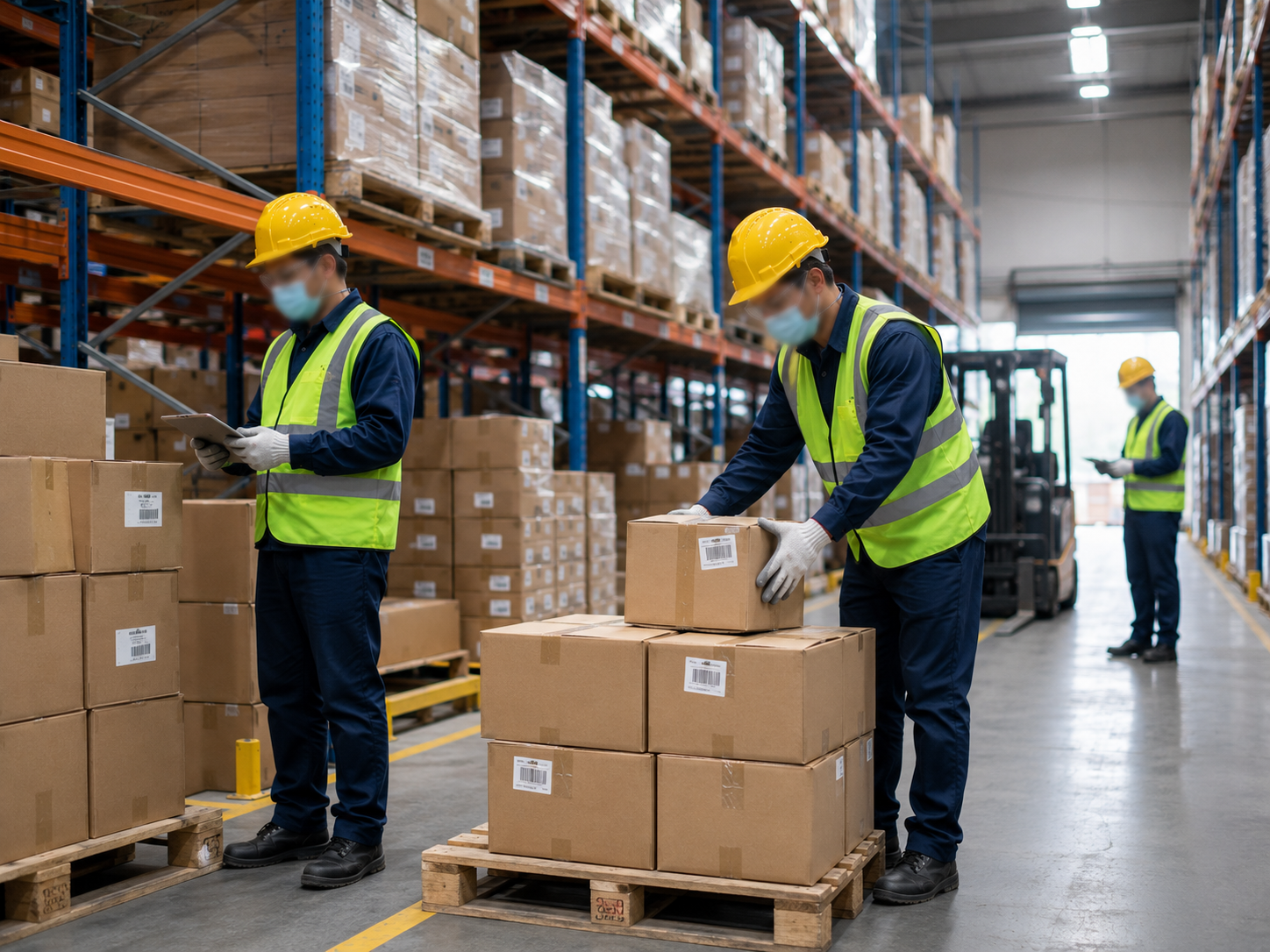 Warehouse workers monitored for PPE compliance
