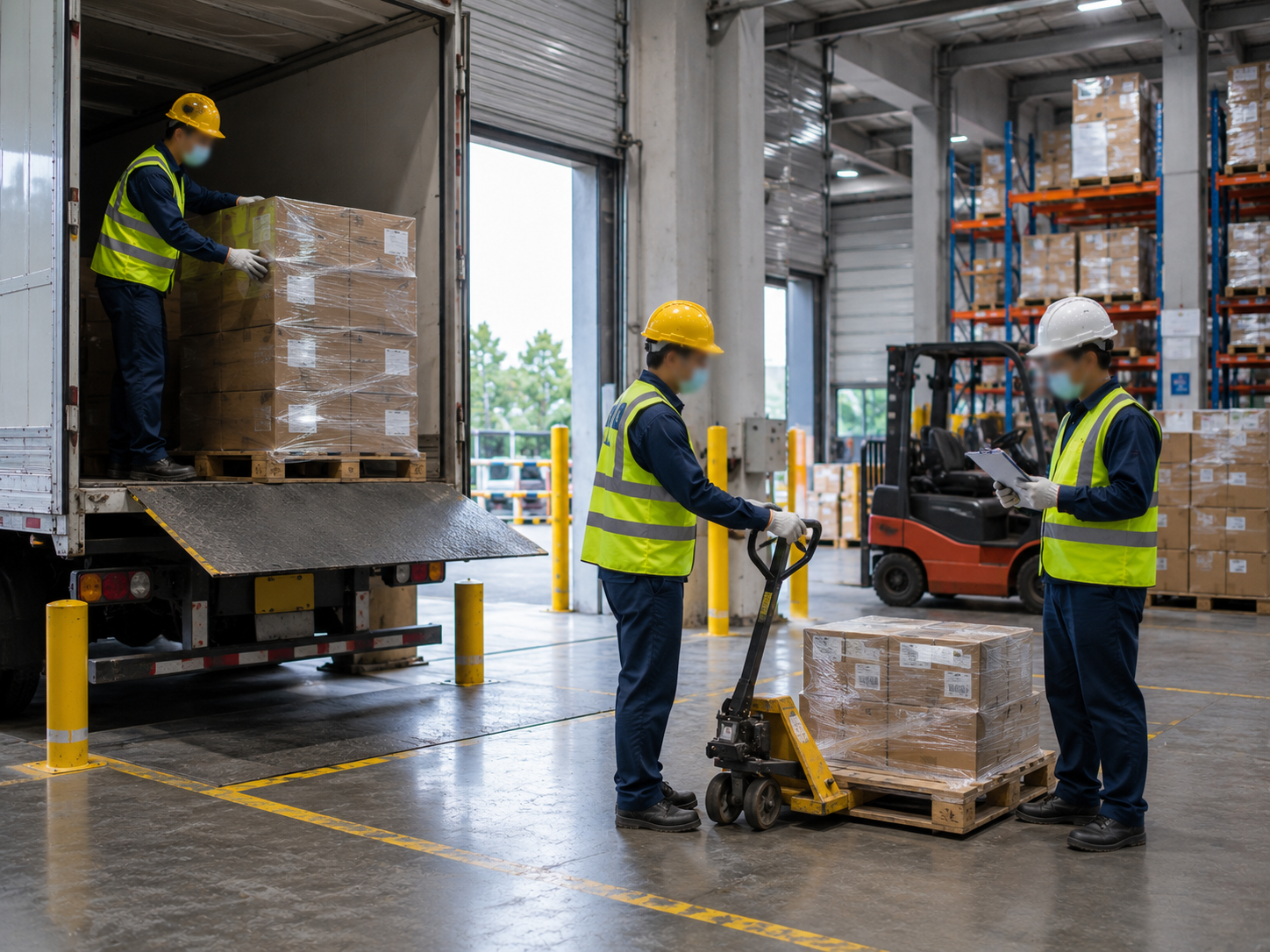 Loading dock workers monitored for PPE compliance