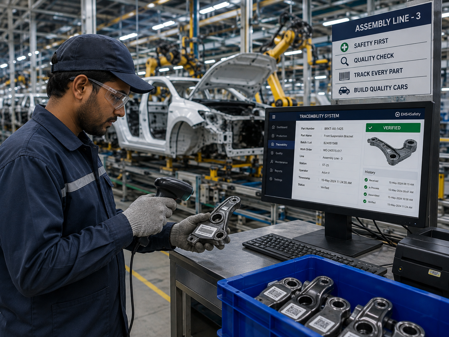 Automotive Industry traceability and production monitoring in an assembly plant