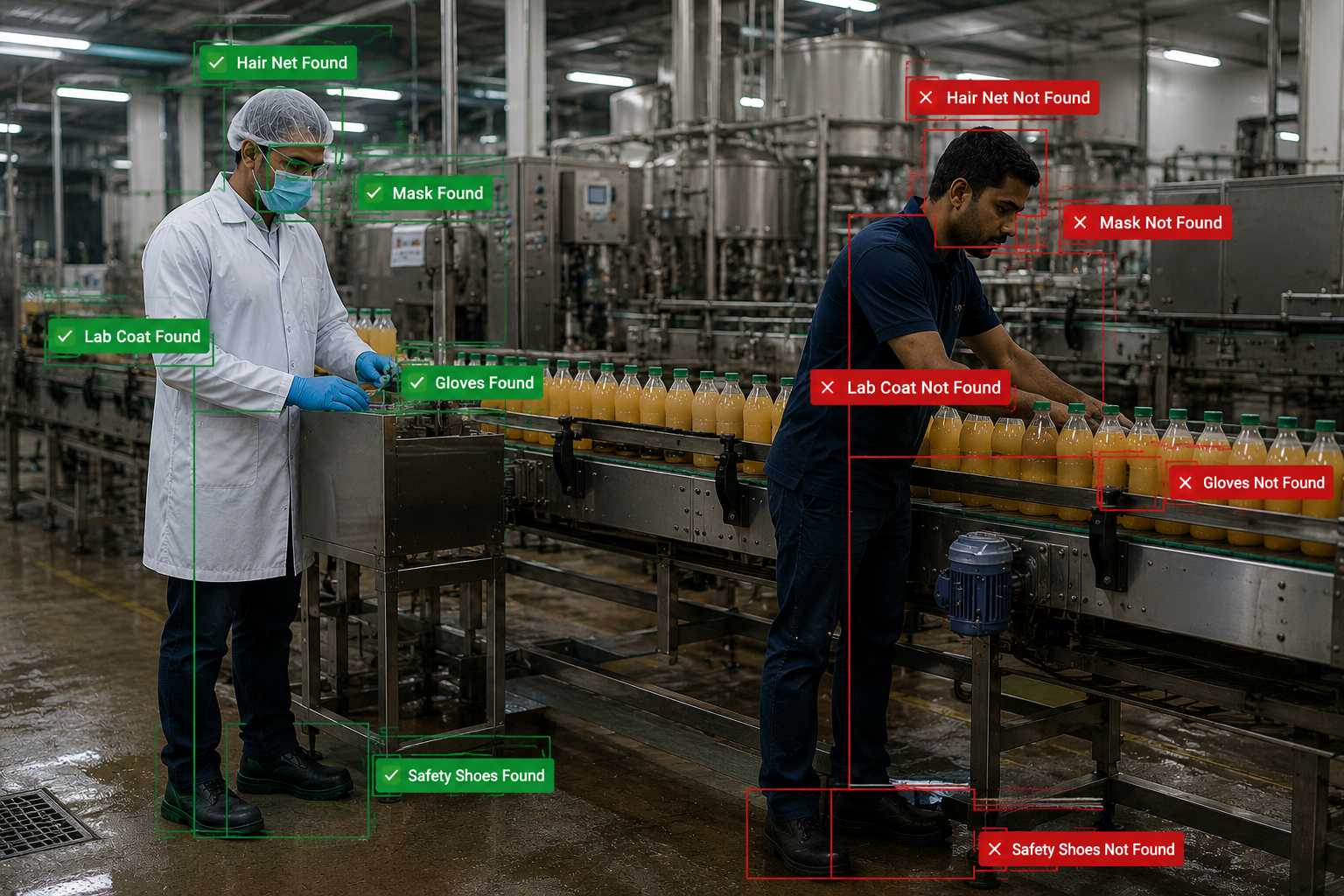 Food & Beverage Industry AI-powered PPE detection and safety monitoring