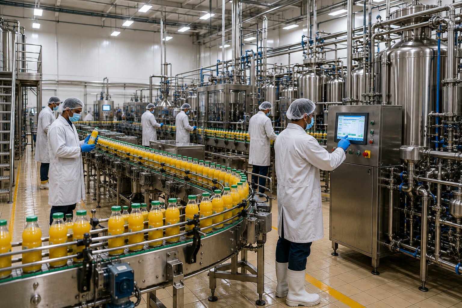 Food and beverage production facility with EHS software for workplace safety