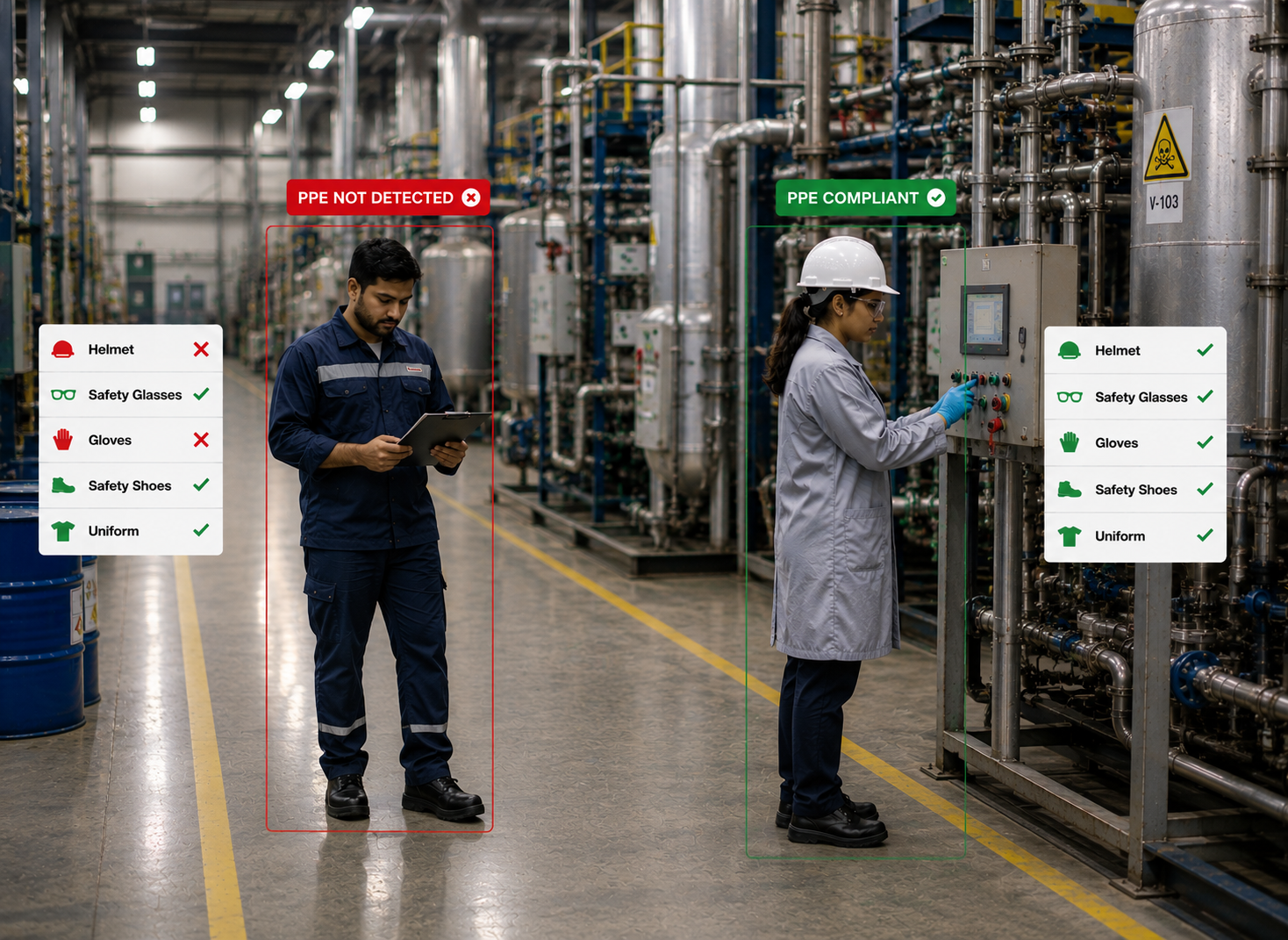 Chemical Industry AI-powered PPE detection and safety monitoring