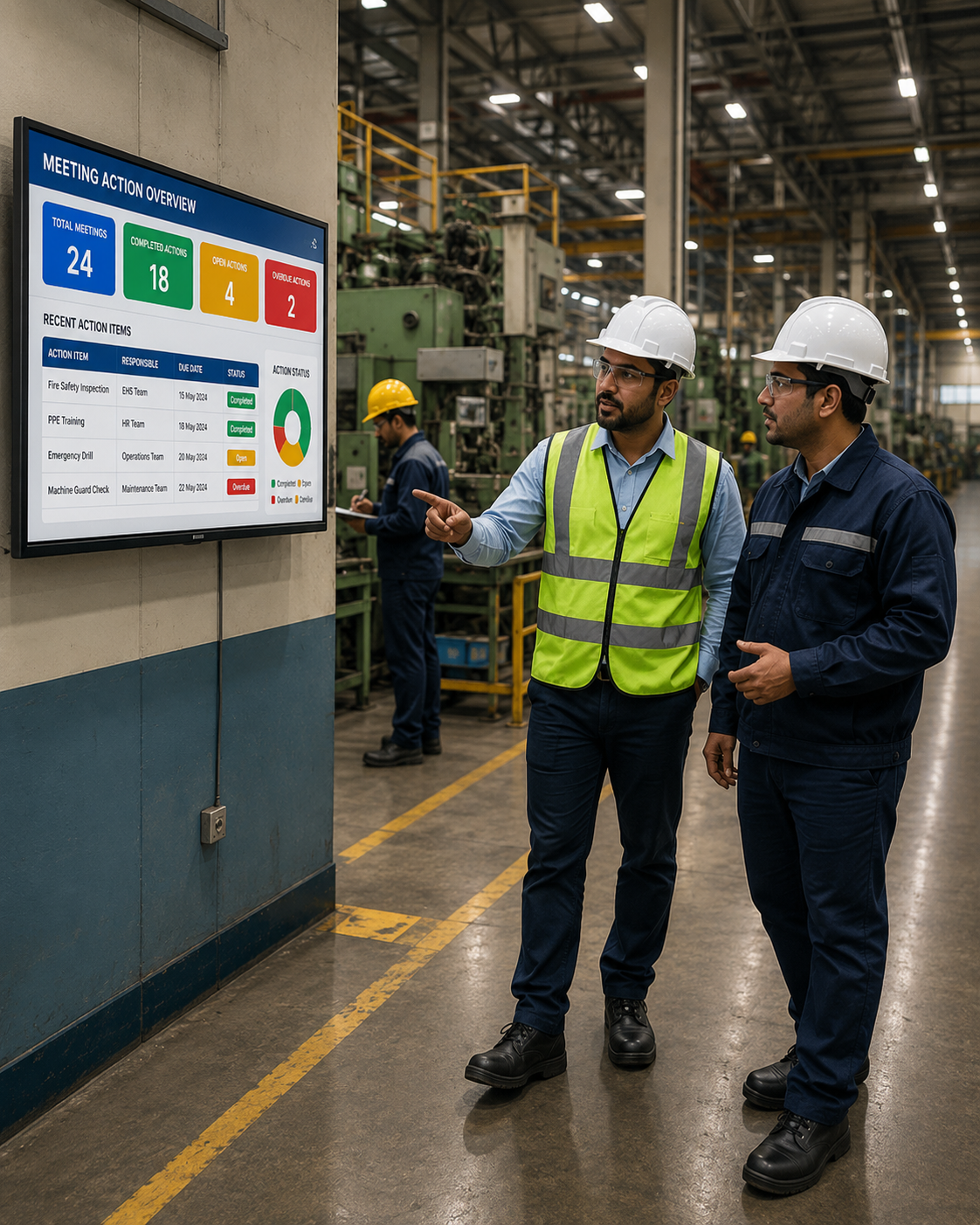 Minutes of Meeting Software for tracking meeting actions in a manufacturing plant