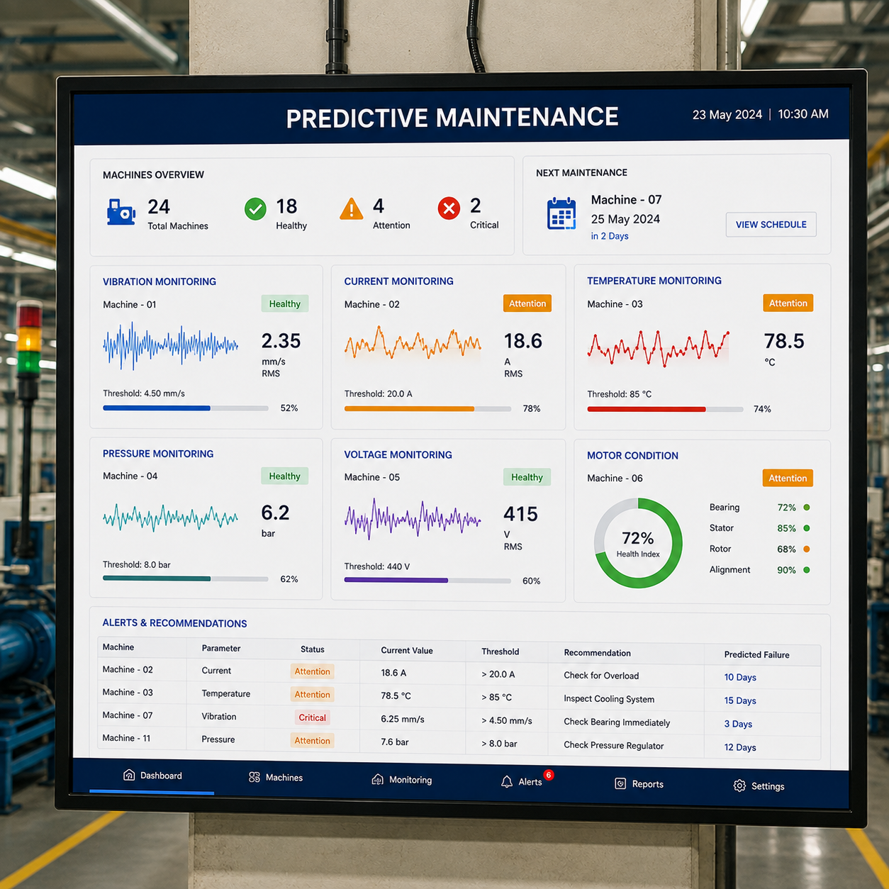 Predictive Maintenance dashboard