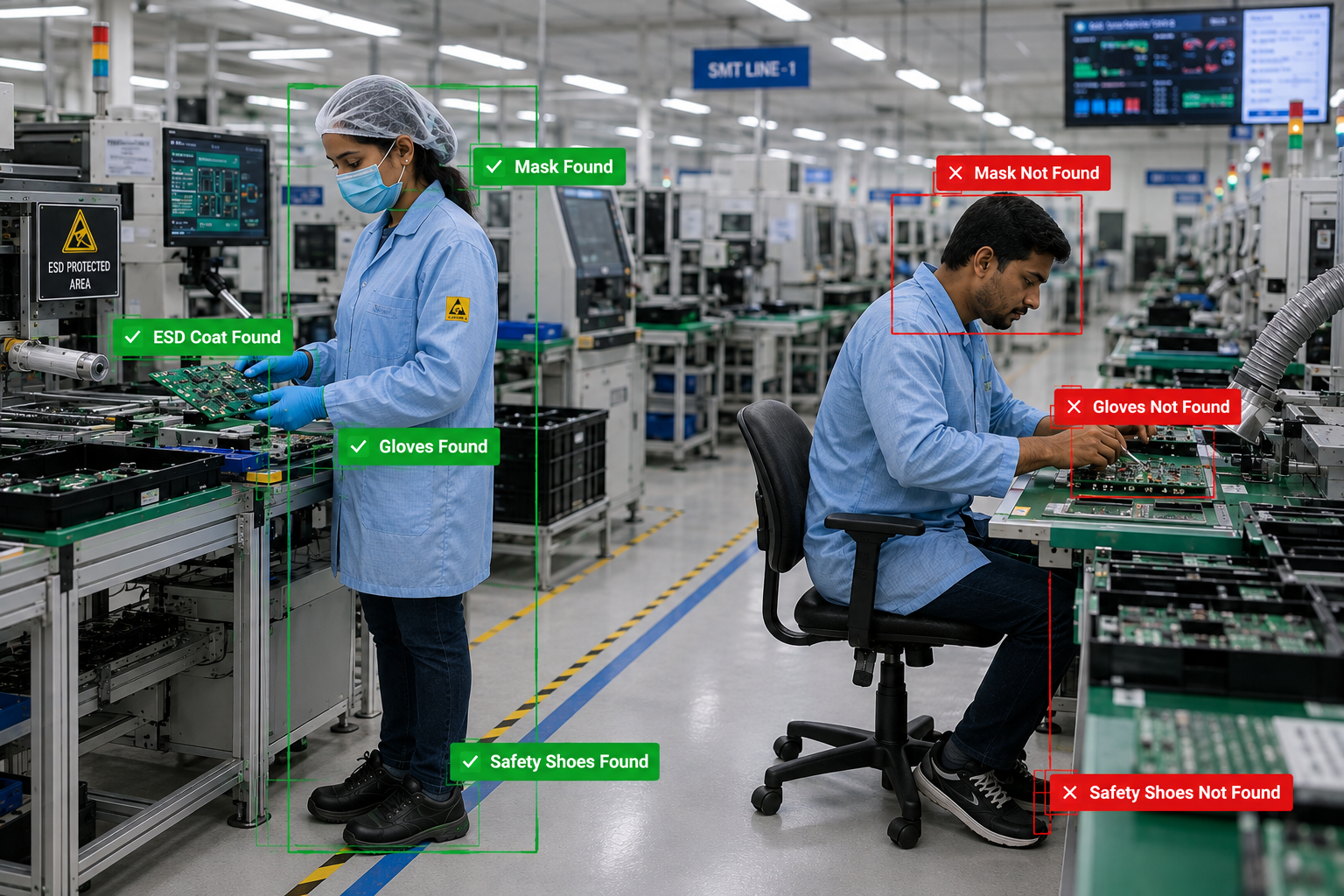 Electronics Industry AI-powered safety monitoring