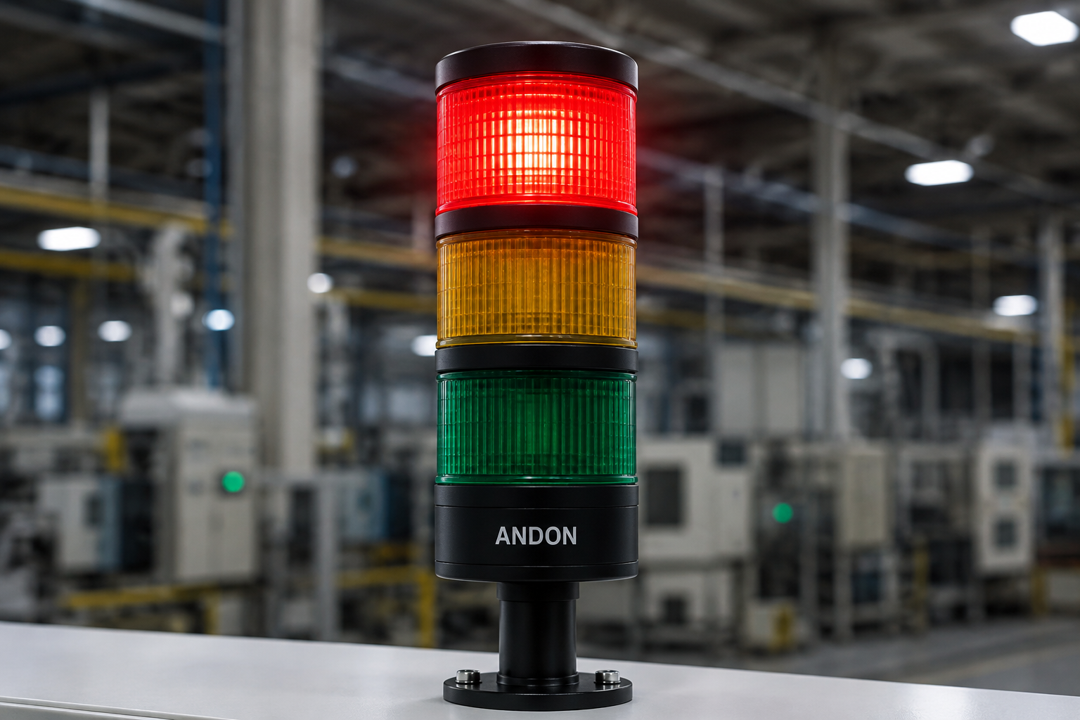 Red tower light indicating an issue has been raised