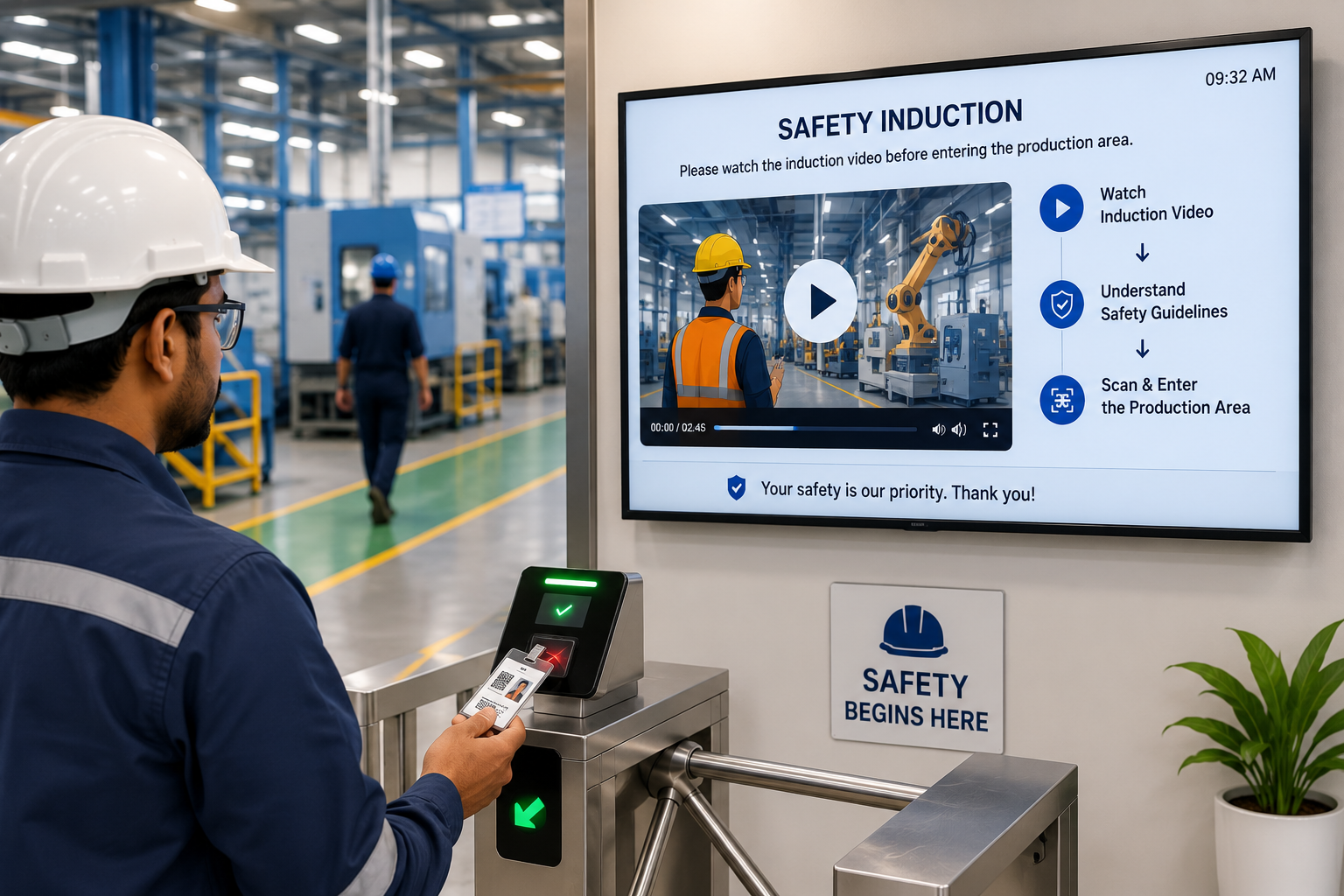 Digital safety induction verification for visitor access
