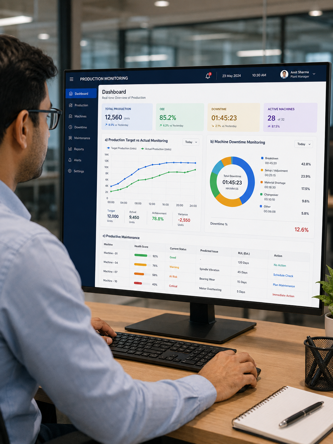Production Monitoring System in use