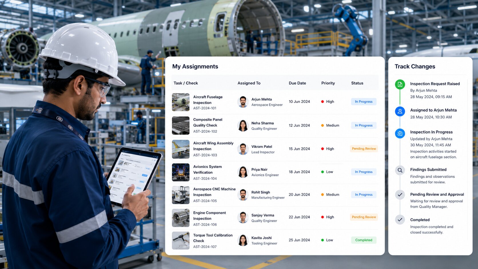 EHS software for aerospace mobile app for inspections, hazard reporting, and incident management