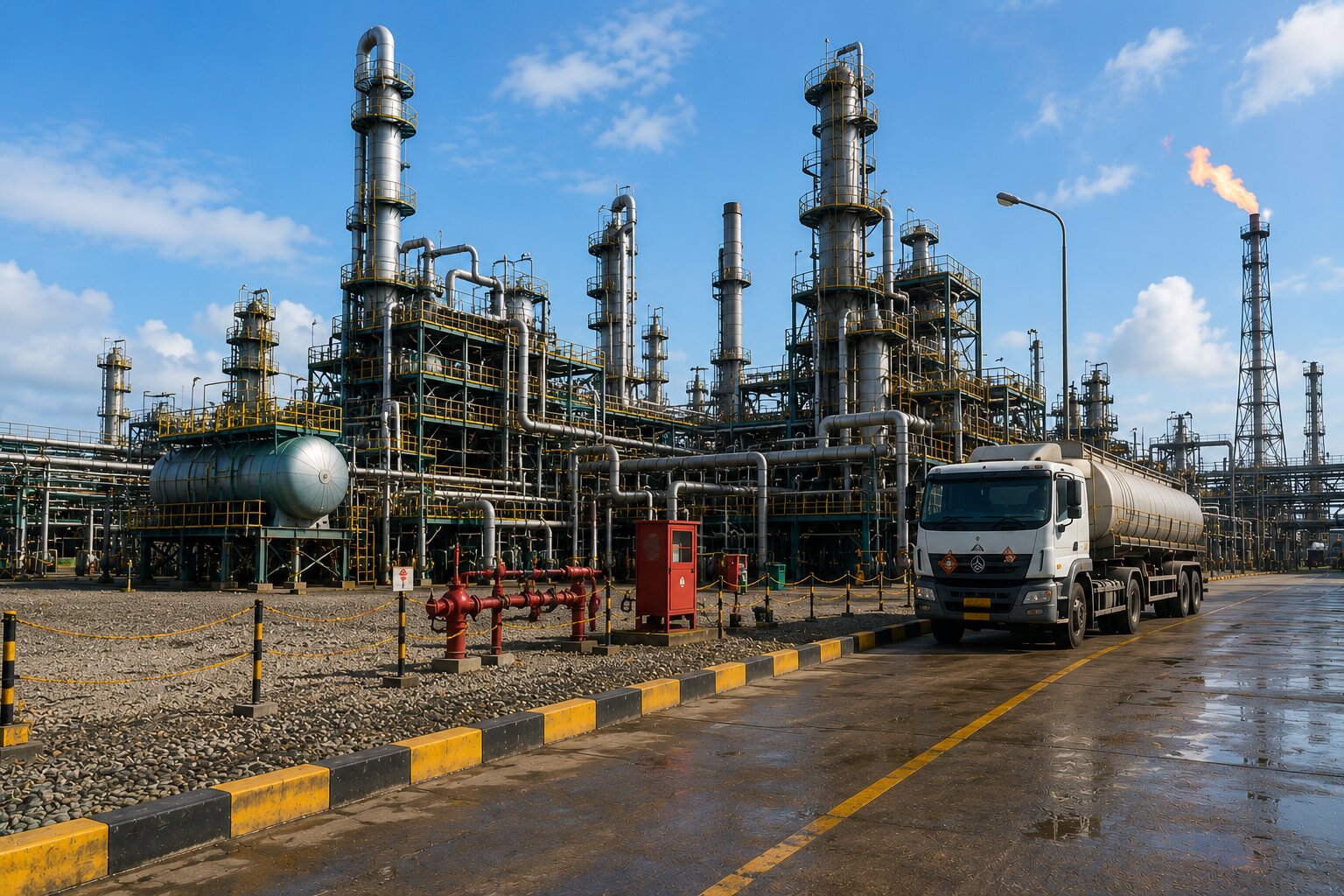 Oil and gas facility supported by EHS software for operational safety