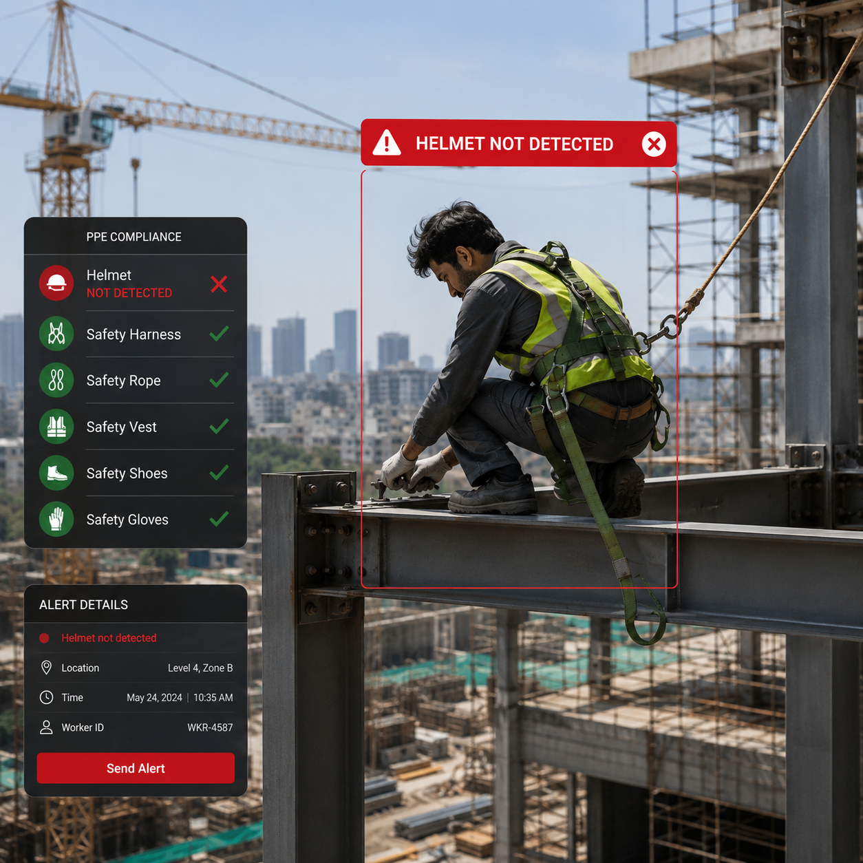 Construction Industry AI-powered PPE detection and safety monitoring
