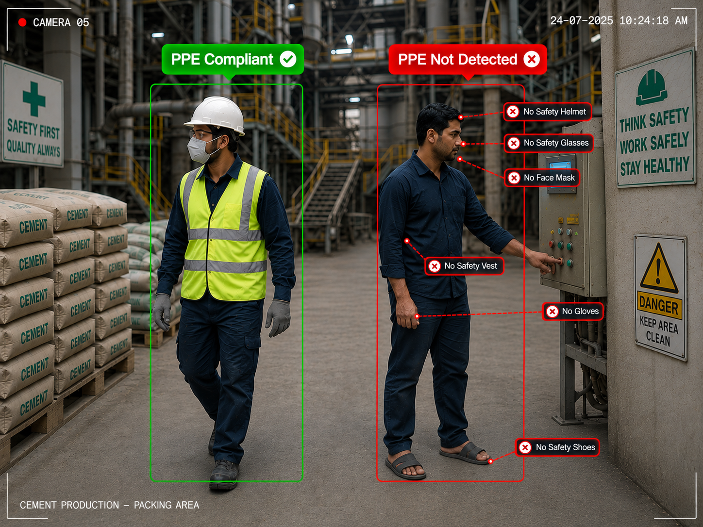 Cement Industry AI-powered safety monitoring and obstruction detection