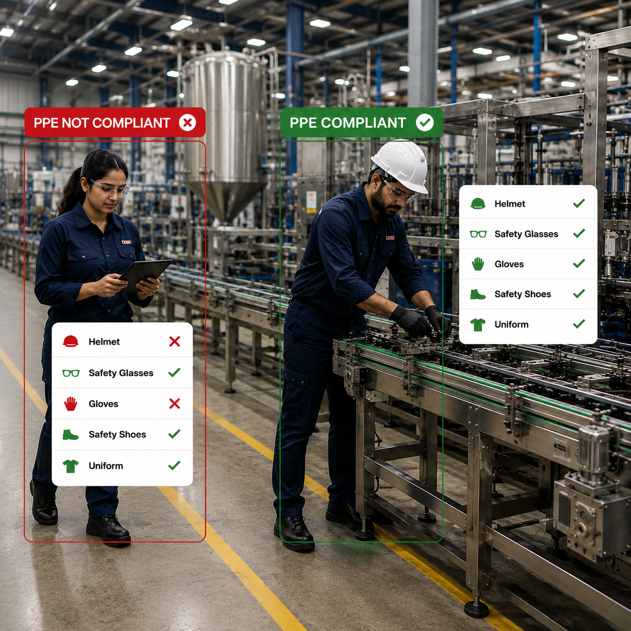 Aerospace Industry AI-powered PPE detection and safety monitoring