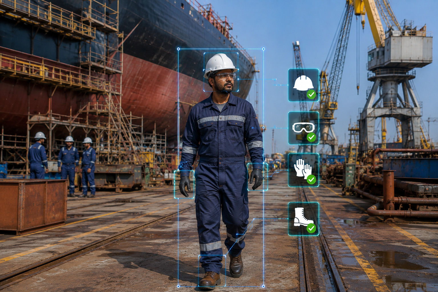 Shipbuilding Industry PPE Compliance and AI Safety Monitoring