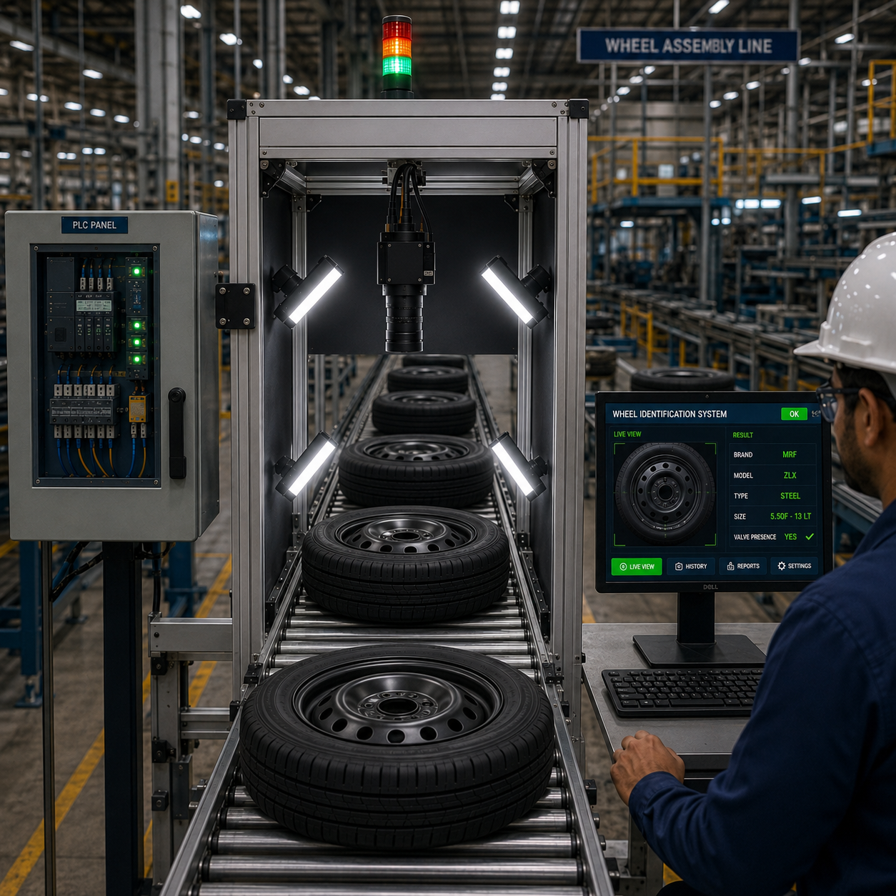 AI-powered wheel and tyre verification inspection system