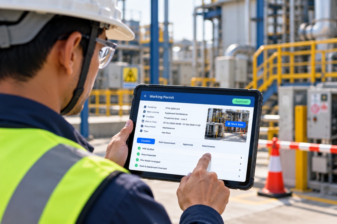 Permit to Work module interface